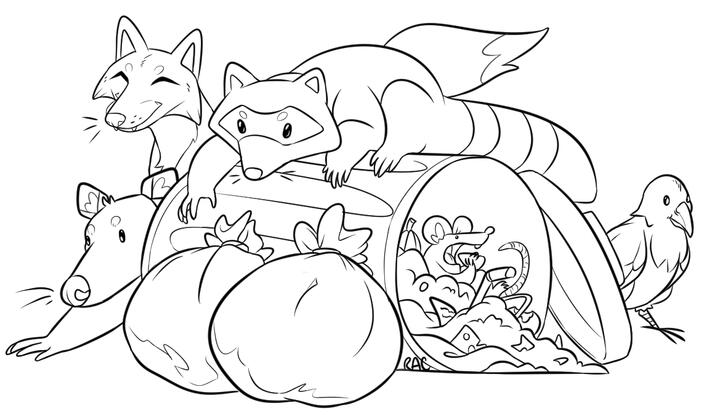 Lineart: Multiple Characters, Scene